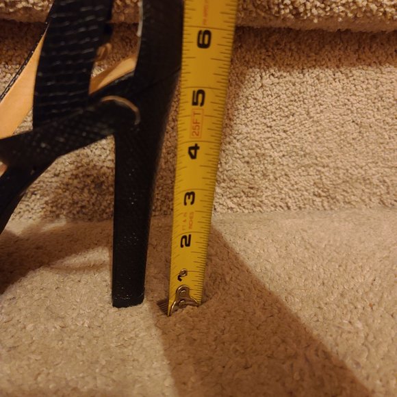 Black Colin Stuart Snake Print Platform Heels - Women's size 7 - Picture 10 of 10
